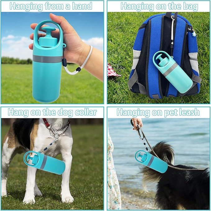 Fhiny Portable Dog Poop Scooper, No-Touch Handheld Doggy Poop Scooper Sanitary Puppy Waste Picker with Bag Dispenser Convenient Lightweight Six Claws Poop Waste Cleaner for Dog Great for Walks Travel