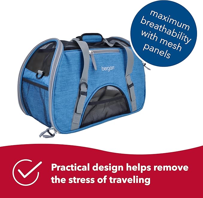 Coastal Pet - Bergan - Comfort Carrier - Heather Bermuda (19 x 10 x 13 Inches)