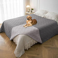 Waterproof Dog Blanket, 82x102 inches Pet Couch Covers for Sofa, Bed Furniture Protector from Dogs Washable and Reversible-Lightgrey+Darkgrey