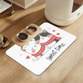 Sweet Cat Lovers Dog Cat Food Mat–Christmas Stocking Absorbent Waterproof Placemat for Food and Water Bowls, Non Slip Rubber Backing, Feeding Mat for Clean Floors 12"x20"