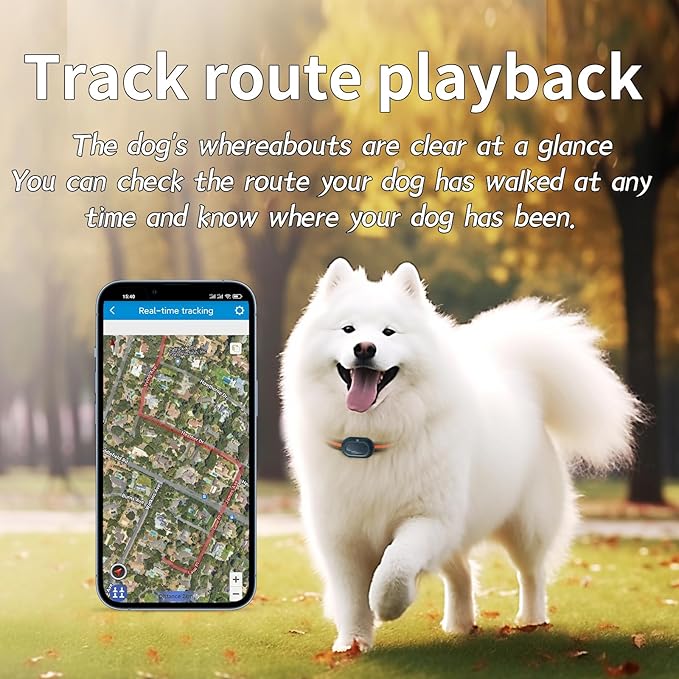 GPS 4G Tracker & Health Monitoring for Dog with LED Light Up,Sounding, Waterproof GPS Location & Smart Pet Activity Tracker, Unlimited Range use for Dogs Collar. (Large)