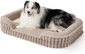 LE SURE Cute Dog Beds for Extra Large Dogs, Orthopedic Waterproof XL Pet Bed with Sides, High Back Non-Slip and Egg-Crate Foam Big Dog Couch Sofa with Washable Removable Cover, Hazel