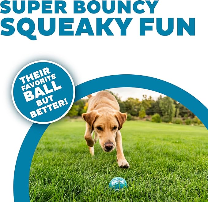 Outward Hound Squeaker Ballz – Squeaky Tennis Balls for Dogs Under 50 lbs, Interactive Dog Toy for Fetch & Training, Medium (2.5"), 6‑Pack