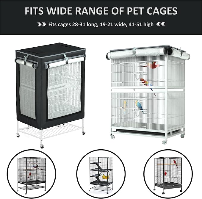 Universal Large Bird Cage Cover - Bird Cage Covers for Night, Good Night Bird Cage Cover for Large Bird Cage，Size 32inx 21inx 46in