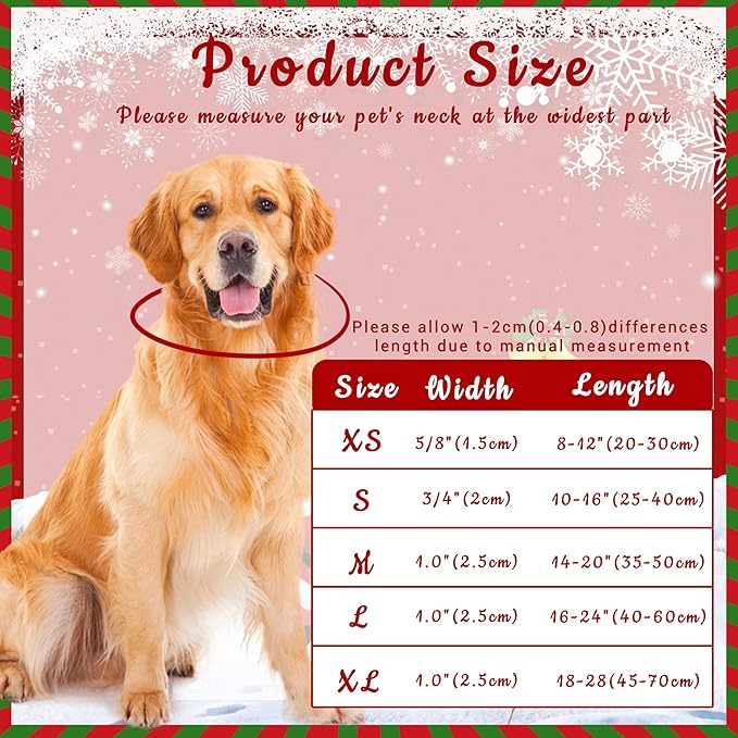 Christmas Plaid Dog Collar, Classical Boys Girls Puppy Collar for Small Medium Large Dogs, Adjustable Soft Pet Collar with Safety Buckle for Male Females(Red Plaid, XS)