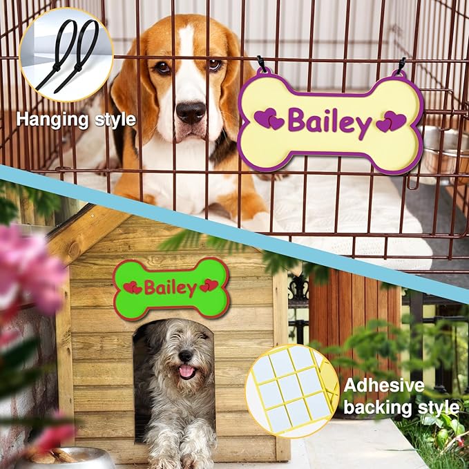 Personalized Dog Crate Sign Custom Dog Kennel Accessories Name Plate Doghouse Sign Decor