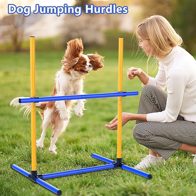 Dog Agility Hurdle Training Set, 2-Sets Jump Bar Equipment for Indoor & Outdoor Backyard Exercise