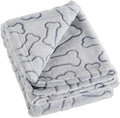 Bone Dry Embossed Bone Print Pet Blanket, 36x48", Gray
