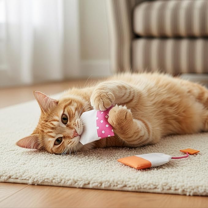 SmartyKat (2 Count Tea Teazers Catnip Cat Toys - Pink/Orange, 2 Count