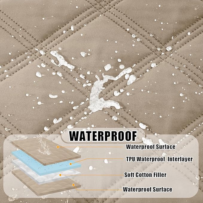 Smiry Waterproof Dog Bed Cover Blanket 40x80, Soft Reversible Pet Blanket, Washable Leakproof Cats Dogs Couch Cover for Sofa, Couch, Furniture, Taupe/Taupe