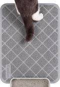 PVC Cat Litter Mat 24x15 Inch Grey, Non-slip, Less Waste Cat Litter Box Mat, Soft on Kitty’s Paws, Urine Waterproof