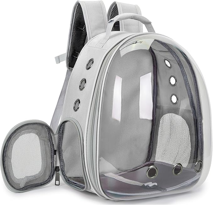Cat Bubble Backpack Carrier for Small Medium Dogs Cats Carrying Bag, Airline Approved Pet Travel Carrying Bag Dog Hiking Walking Outdoor Backpack (Gray)