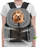 PetAmi Front Carrier Backpack for Dogs and Cats - Ventilated Adjustable Pet Chest Carrier for Hiking, Camping, Travel - Small to Medium Pets Up to 10 lbs - Grey