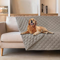 gogobunny 3X Stronger Waterproof Pet Blanket, Scratch Proof Furniture Protector for Dogs Cats, Reversible Cover 68x82 Inch, Dark Stone