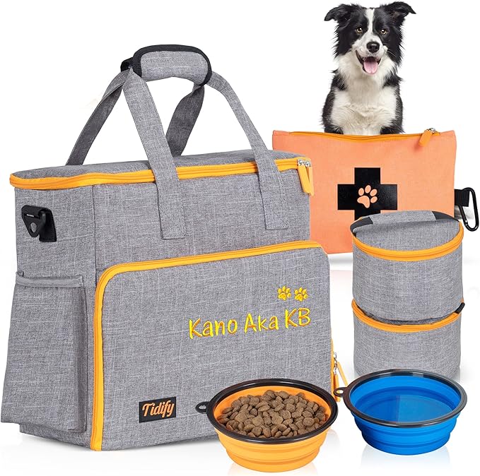 Customized Dog Travel Bag - You Name It and We Make It, Your Own Personalized Pet Travel Bag, Make It Special for You and Your Pet. (Light Grey)