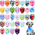 30 Pack Large Tie Dye Dog Bandanas Stitch Dog Bandana Bulk Reversible Print One Side XXL Polyester Scarves Party Grooming L