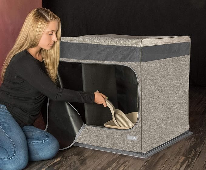 Pet Gear Pro Pawty for Cats with littertraX Mat, Put an end to Scattered Litter, Foldable, Easy Clean, Litterbox not Included, Grey