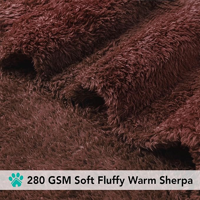 PetAmi Dog Blanket for Small Medium Dogs Brown, Fluffy Soft Puppy Blanket, Sherpa Fleece Cat Blanket for Kitten Doggie, Calming Pet Blanket Throw for Couch Sofa Bed Washable, Medium 29x40