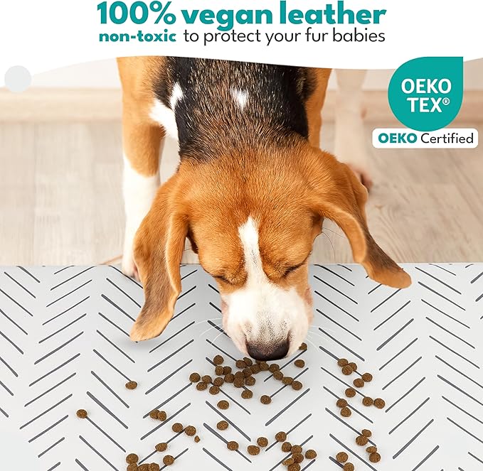 NALALAS Large Dog Mat for Food and Water, Cat Feeding Mat | Large Waterproof Dog Bowl Mat | Non-Slip Pet Food Mat for Floors | Pet Mats for Food and Water | Easy to Clean