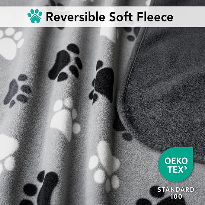 PetAmi Waterproof Dog Blanket for Medium Large Pets Dogs Cats, Pet Couch Cover Protector for Furniture, Reversible Washable Soft Fleece Cat Blanket for Bed Couch Sofa, 40x60 (Taupe/Beige)