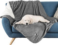 Waterproof Pet Blanket - 50x60-Inch Reversible Sherpa Fleece Throw Protects Couches, Cars, and Beds from Spills, Stains, and Fur by PETMAKER (Gray)