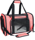 Soft Sided Carrier for Small Medium Cats Dogs ,Removable Pad Collapsible Travel Pet Carrier Large Watermelon