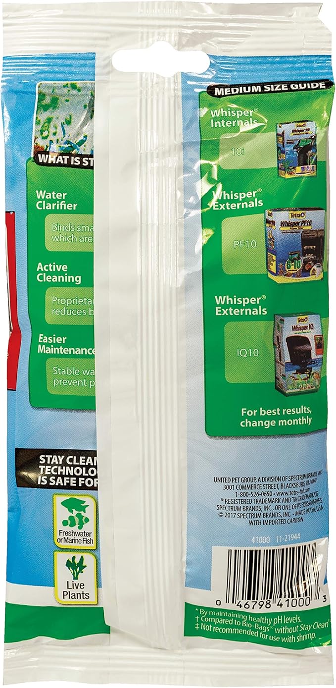Tetra Bio-Bag Filter Cartridge 1 Count, for Aquariums, with Stay Clean Technology, Ready to Use Medium Filter