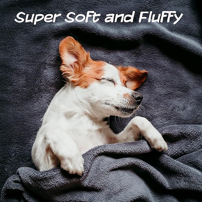 Waterproof Reversible Dog Blanket 60x70 Inches for Couch Bed Car – Soft Sherpa Fleece Pet Throw Furniture Protector Cover - Washable Pet Blanket for Dogs Cats Home Décor by PETMAKER (Gray)