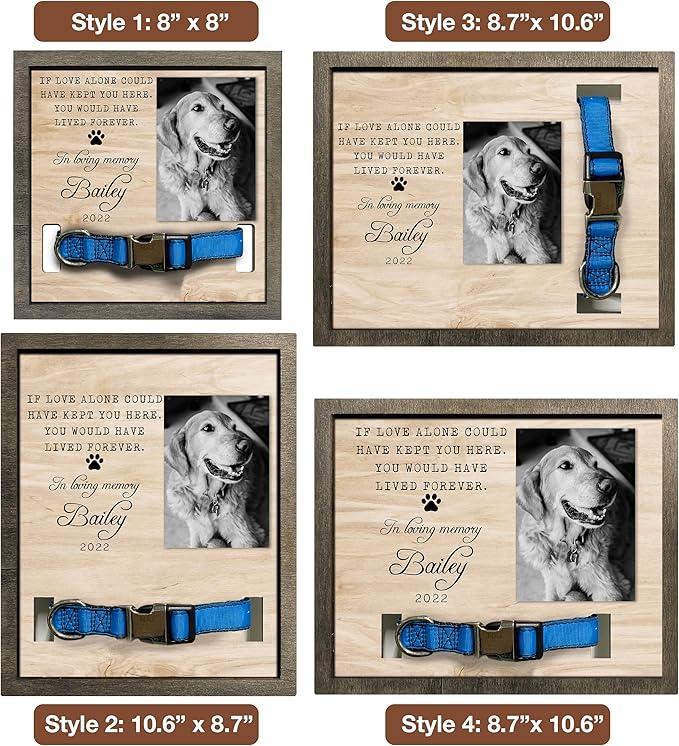 Pet Memorial Gifts Bereavement Gifts Cat Memorial Dog Loss Sympathy Custom Cat Picture Collar Frames Keepsakes Death Remembrance Funerary Decor Wall Best Dog Ever