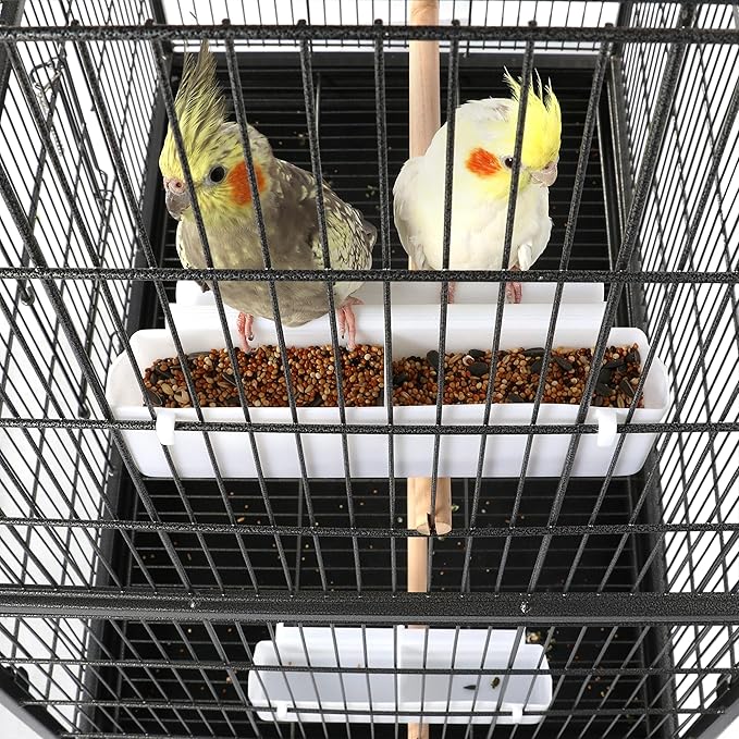 Topeakmart X-Large Parrot Cage Bird Cage with Rolling Stand for Medium Birds Cockatiels Quaker Green Cheek Sun Conure African Grey, 60.5inch
