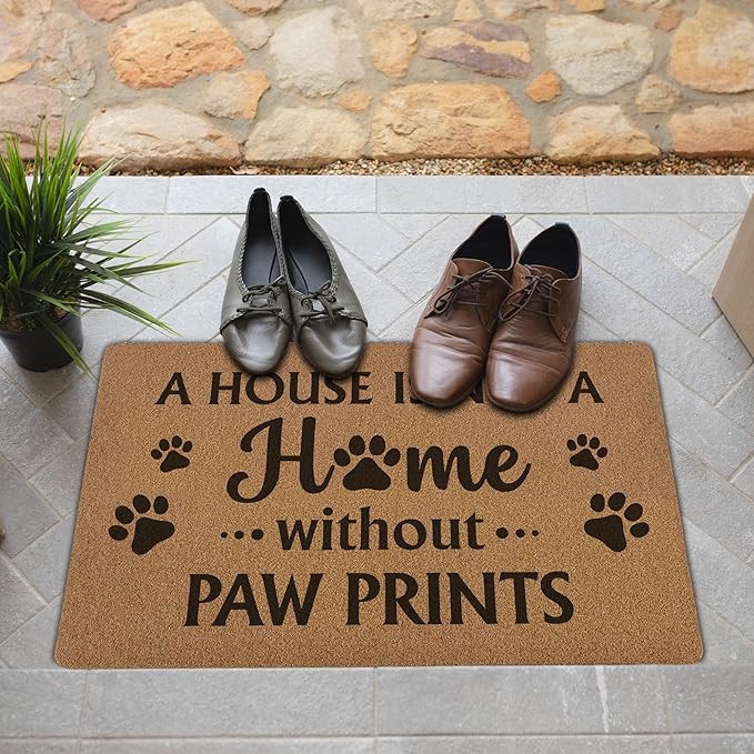 Funny Dog Door Mats, Dog Lovers Mom Dad Gifts Door Mat for Home Outside Entryway, Funny Welcome, Artificial Coir Doormat Rugs for Patio Kitchen Decor, 17x30 Inch