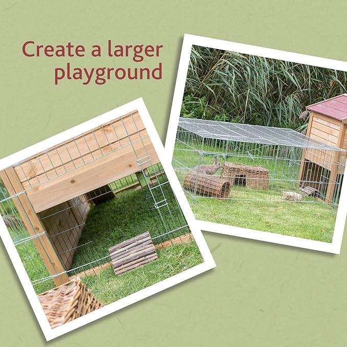 Trixie Rabbit Cage - 34 cu. ft., Outdoor Pen Extends Rabbit Hutch and Chicken Coops, Ideal for Small Animals, Bunny, Guinea Pigs, Chickens