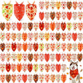 Chunful 100 Pieces Thanksgiving Dog Bandanas Bulk Fall Autumn Pet Bandanas with Pumpkin Patterns Triangle Scarf Bib Kerchief Set for Small Large Dog Costume Accessories (31.5 x 21.7 x 21.7)