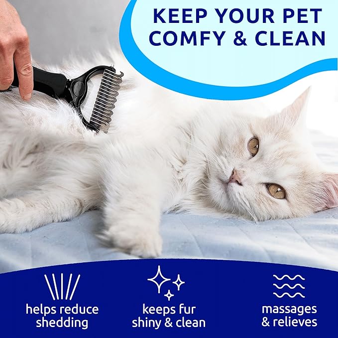 Pat Your Pet Deshedding Dog Brush For Shedding – Cat Brushes For Indoor Cats, Double-Sided Cat Brush Deshedding & Grooming Tool For Long Haired And Short Haired Dogs, Skin-Friendly
