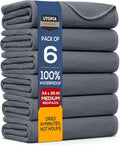 Utopia Bedding Washable Underpads 34" x 36" (Pack of 6), Waterproof Reusable Heavy Absorbency Incontinence Bed Pads for Adults, Kids, Elderly and Pets, Bedwetting Pads for Sofa and Couch (Grey)