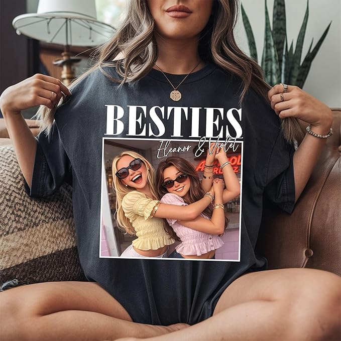 Custom Bootleg Rap Tee, Personalized Girlfriend Vintage Graphic T-Shirt, Photo Shirt, Valentine Birthday Gifts