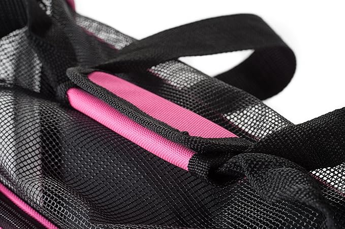 Pawer Soft-Sided Pet Carrier for Cat and Small Dog,Hot Pink Color,Medium Size,Washable Cloth Airline Approved Travel Tote,with 2 Mesh Opens and a Strap for Carry,Multiple Colors Available