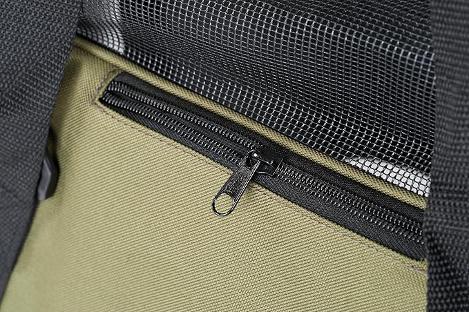 Pawer Soft-Sided Pet Carrier for Cat and Small Dog,Olive Color,Medium Size,Washable 600D Oxford Cloth Airline Approved Travel Tote,with 2 Mesh Opens and a Strap for Carry,Multiple Colors Available