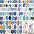 100 Pcs Dog Bandanas Bulk Hawaiian Dog Bandanas Summer 3 Sizes Washable Adjustable Scarf for Beach Small Medium Large Pet Supplies(Ocean)