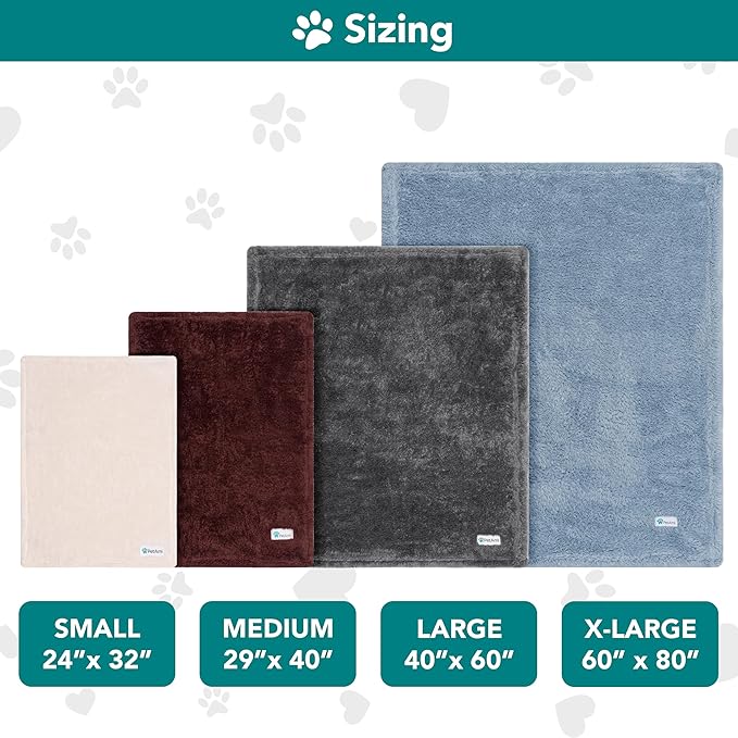 PetAmi Dog Blanket for Large Medium Dogs Blue, Fluffy Soft Puppy Blanket, Sherpa Fleece Cat Blanket for Kitten Doggie, Calming Pet Blanket Throw for Bed Washable Sofa Couch Cover, Large 40x60