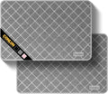Cat Litter Mat Litter Trapping Mat, 35" x 23" Premium Durable PVC Grid Mesh with Scatter Control, Non-Slip, Less Waste Cat Litter Box Mat, Grey 2 Pack