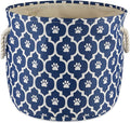 Bone Dry Pet Storage Collection Lattice Paw Print, Nautical Blue, Small Round