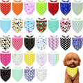 30 Pcs Polka Dot Dog Bandanas for Small Dogs Stitch Dog Bandana Bulk Reversible Print One Side Polyester Puppy Scarves Party Grooming S