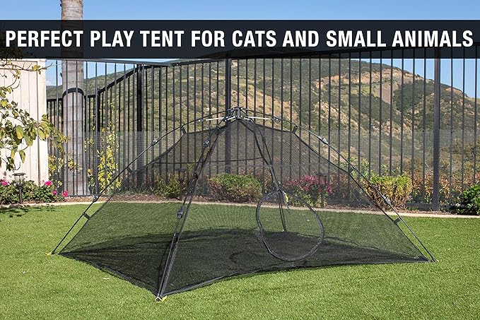 Outback Jack Cat Tent Large for Outdoor or Indoor Enclosures - Portable Playhouse Play Tents for Outside or Inside Cats & Small Animals, Kitten House Happy Habitat