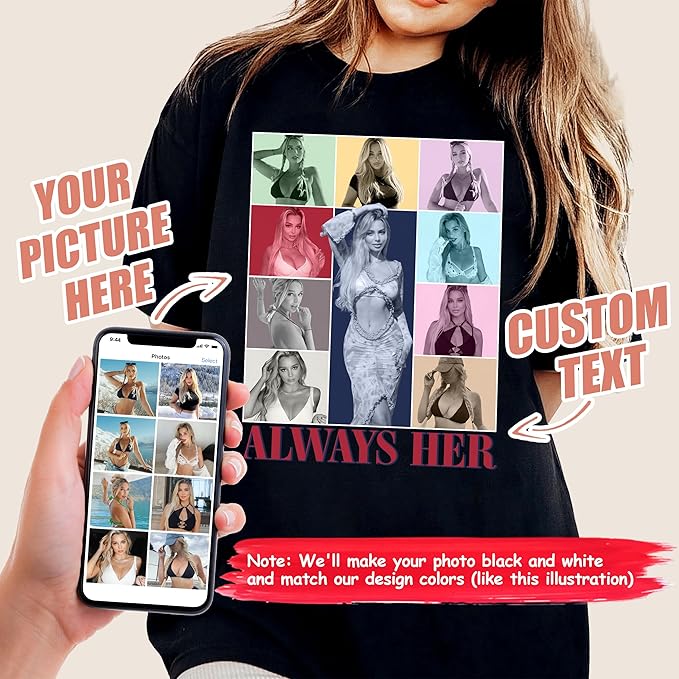 H-DEWALL Custom T Shirts Mineral Wash Tshirt Bootleg Rap Tee Customized Gifts for Boyfriend Birthday Shirts Tops for Women