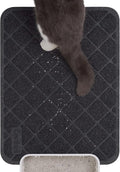 PVC Cat Litter Mat 24" x 15" Inch Black, Non-Slip, Less Waste Cat Litter Box Mat, Soft on Kitty’s Paws, Urine Waterproof