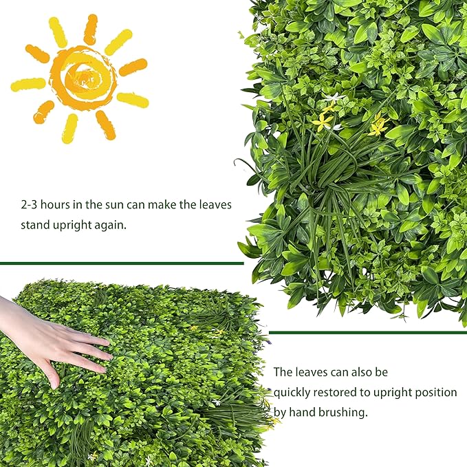 Artificial Plant Wall Roll: 40X120 in (33.5 sqft) UV-Anti Ivy Privacy Fence Screen Faux Greenery Panels Backdrop Boxwood Ivy Vine Leaf Hedge Fence for Indoor Outdoor Green Decor