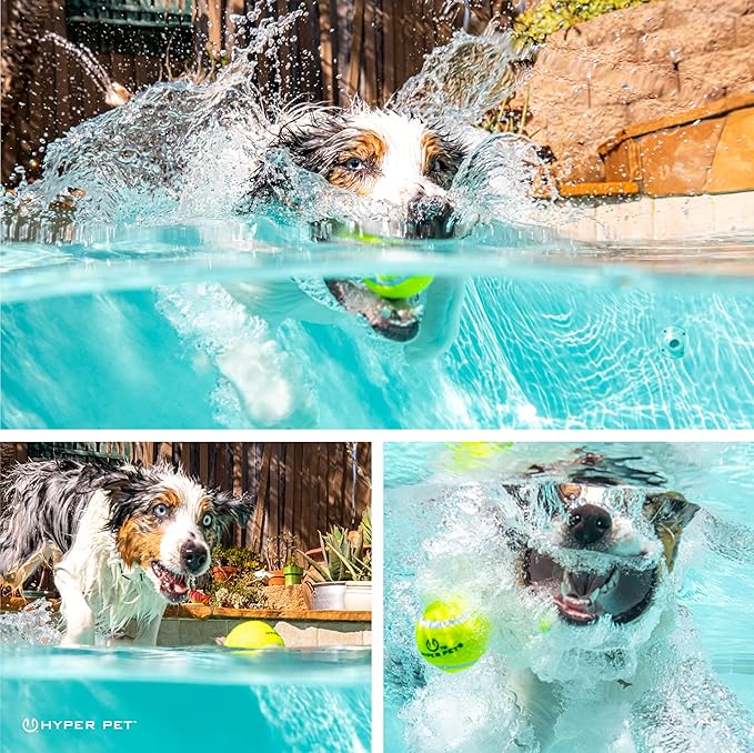 Hyper Pet Tennis Balls for Dogs, Pet Safe Dog Toys for Exercise and Training, Pack of 4, Green