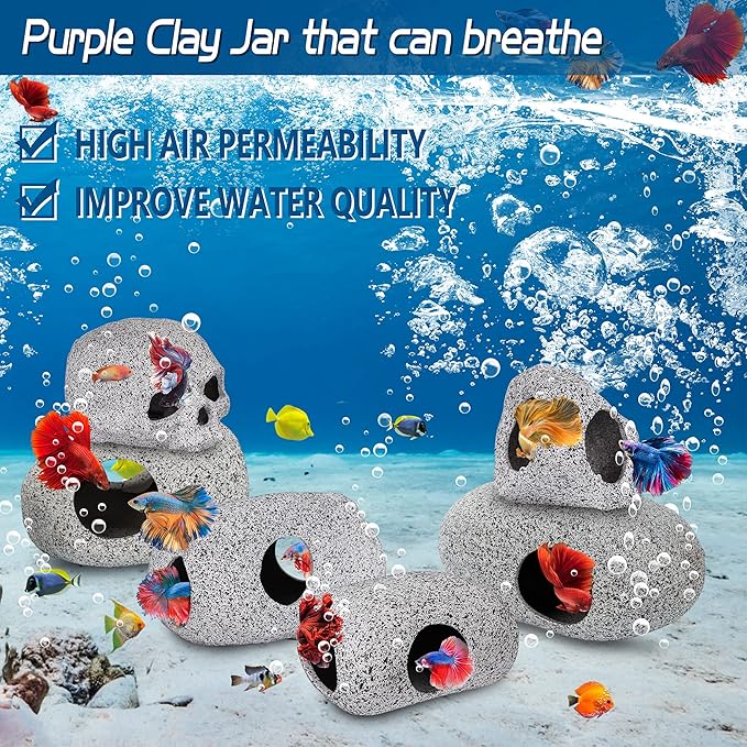 Aquarium Decorations Cave Fish Tank Accessories Rock Decor for Shrimp Cichlid Hiding Breeding Small Fish Bowl Hide Decoration Betta Toys Hideout Stones House（Small）