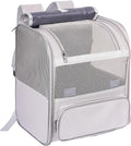 Pesen Cat Backpack Carrier, Breathable & Foldable Pet Carriers for Cats, Small Dogs and Rabbits Under 15 lbs, Airline Approved Dog & Cat Carrier Backpack for Hiking, Travel, Camping, Light Gray